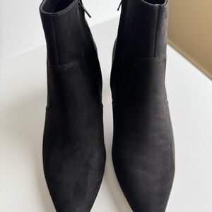 Express Black Suede Ankle Booties